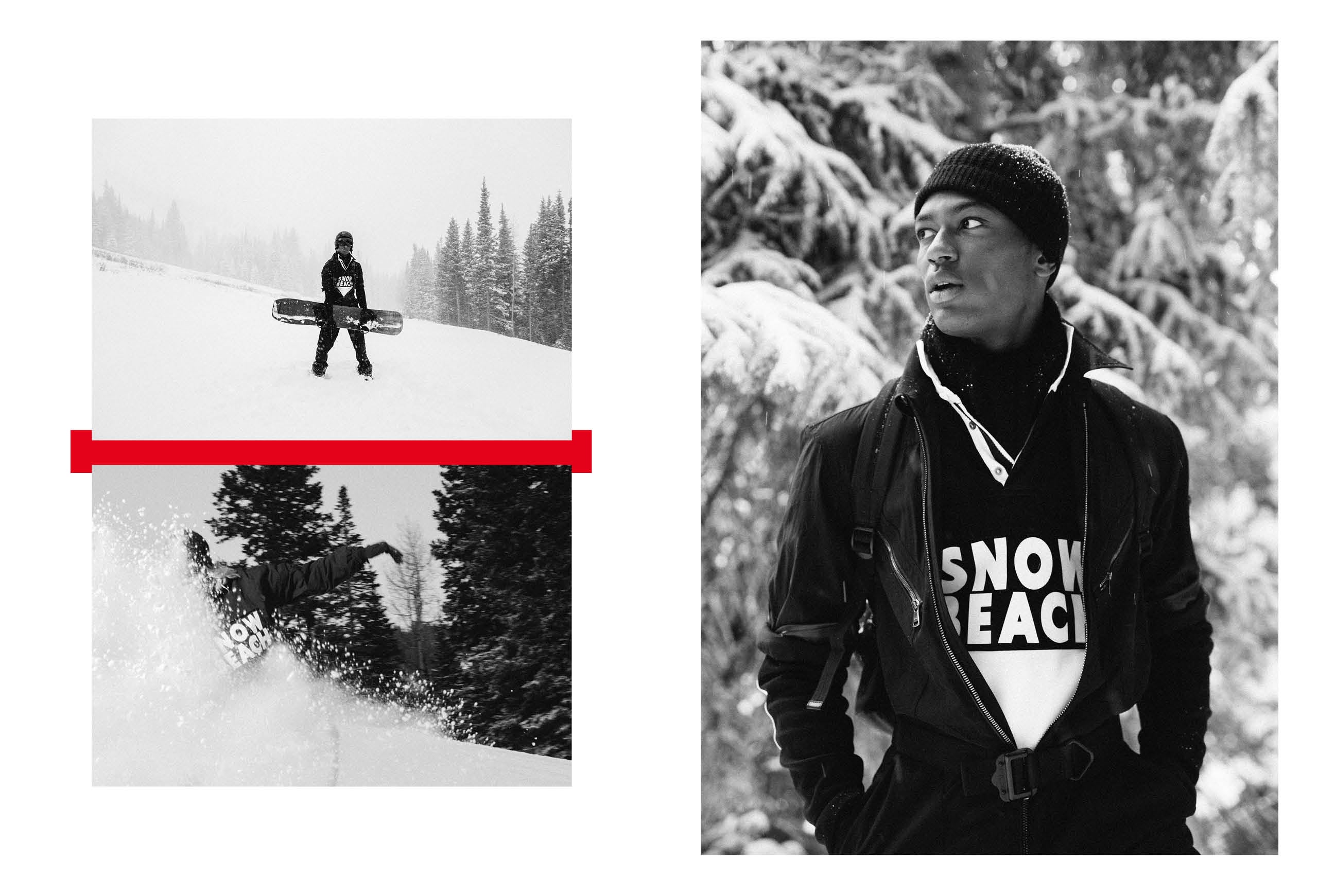 The 2018 Snow Beach campaign, featuring the Color and Black &amp; White collections
