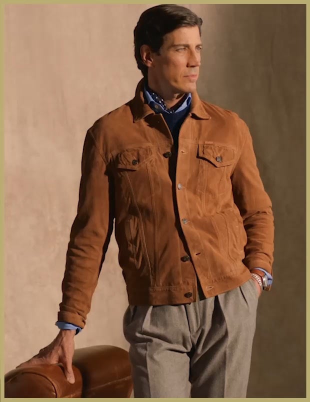Ralph lauren suede trucker jacket on sale