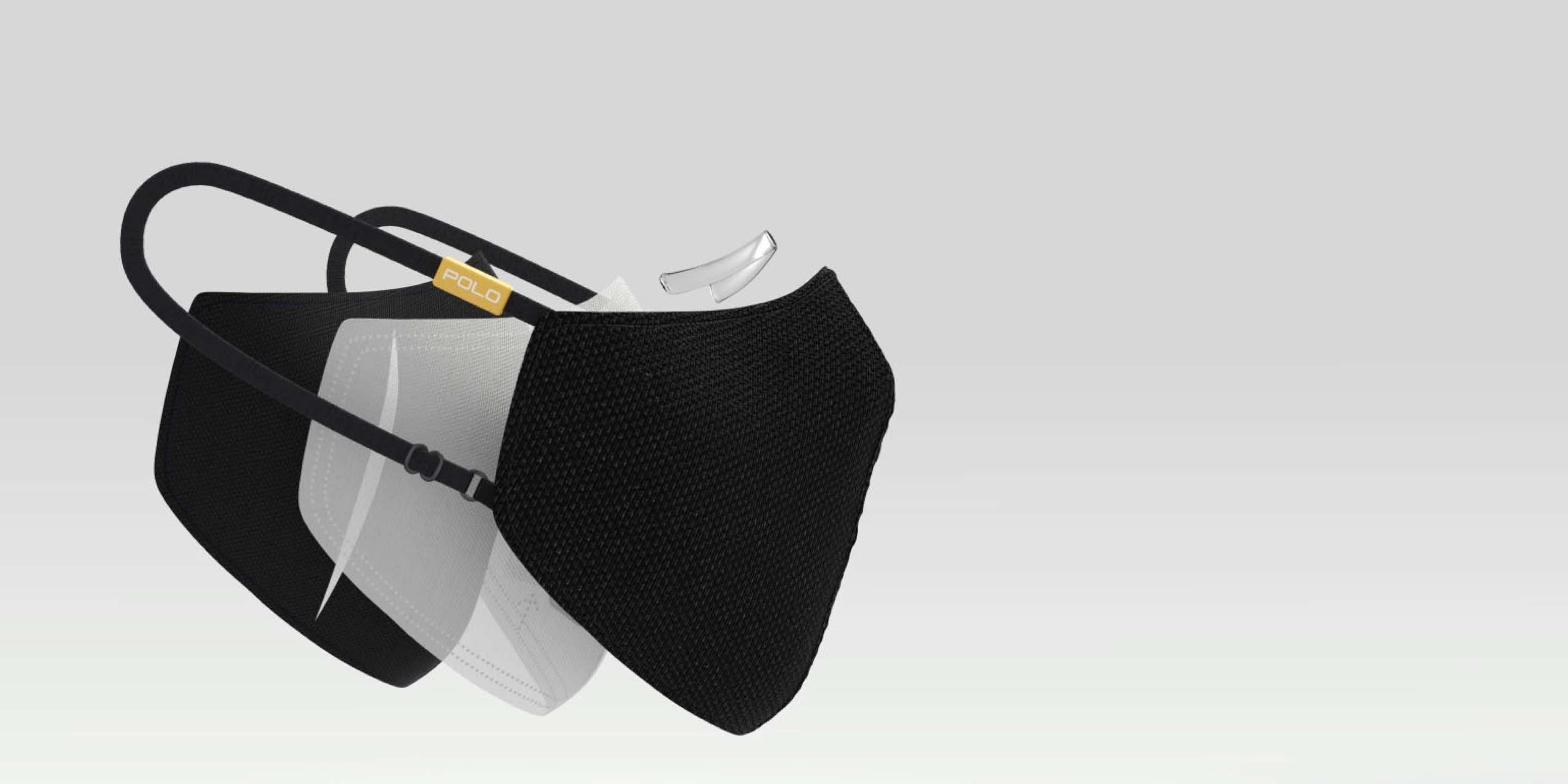 Image showing the layers in the Polo high-filtration face mask.