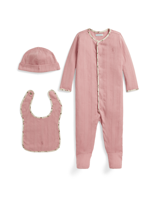Pointelle-Knit Cotton 3-Piece Gift Set