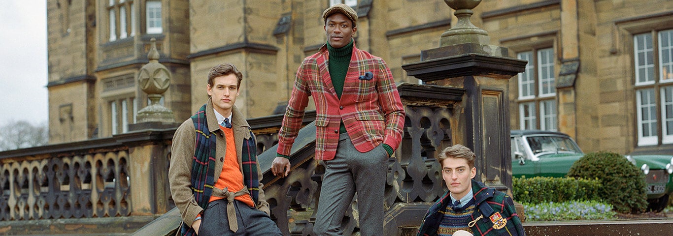 Men in plaid & autumn-hued outerwear & formalwear