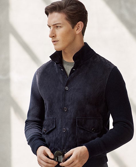 Suede-Cashmere Skeet Jacket
